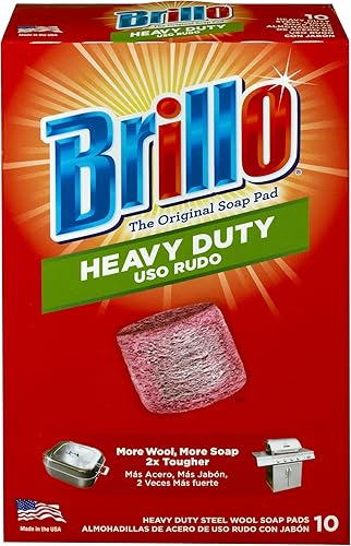 Brillo Almohadillas de jabón de lana de acero resistente aroma rojo original 10 unidades
