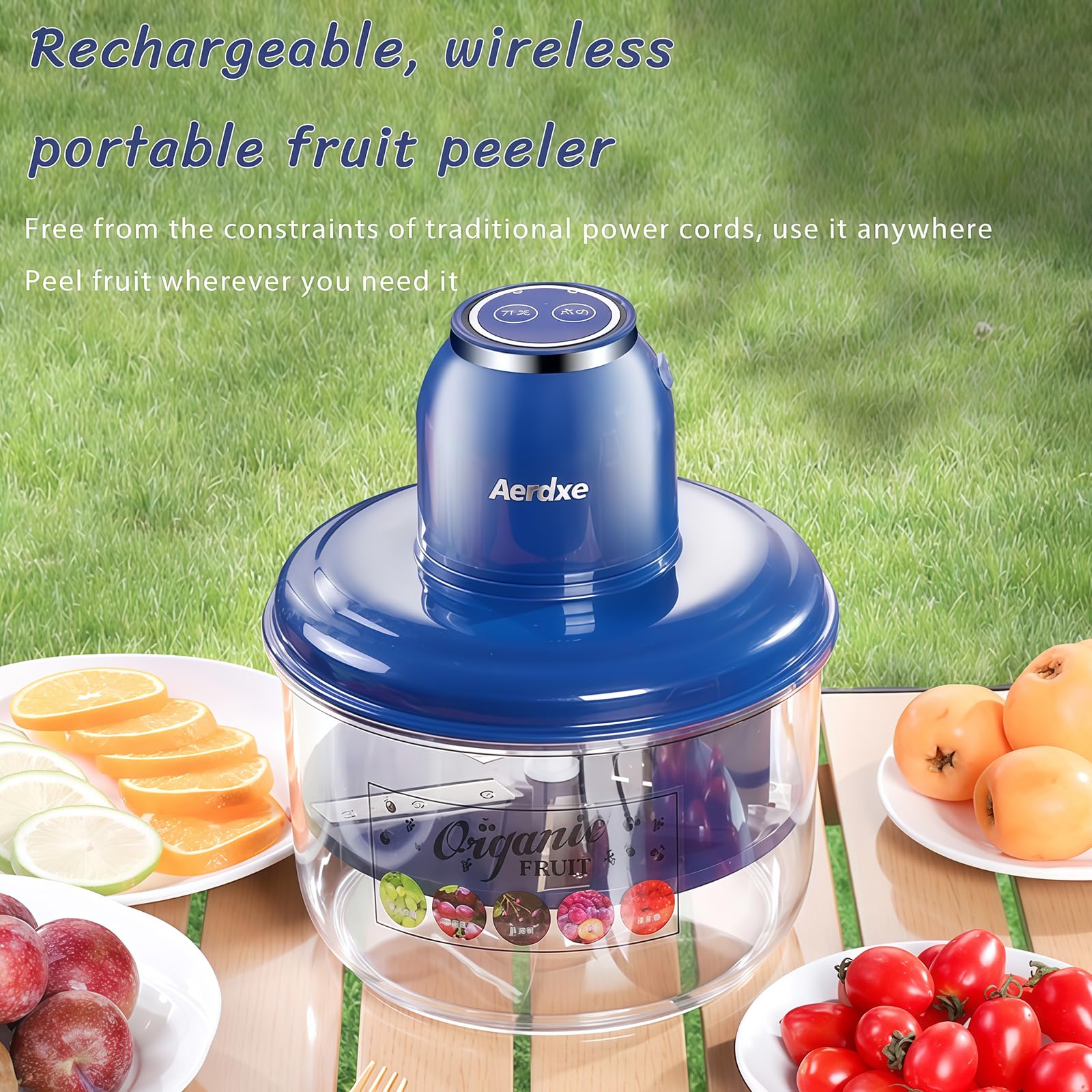 Éplucheur de fruits électrique, 50 W, 5 lames, batterie 1300 mAh, épluchage automatique en 25 secondes, matériaux de qualité alimentaire, gadget de cuisine facile à utiliser