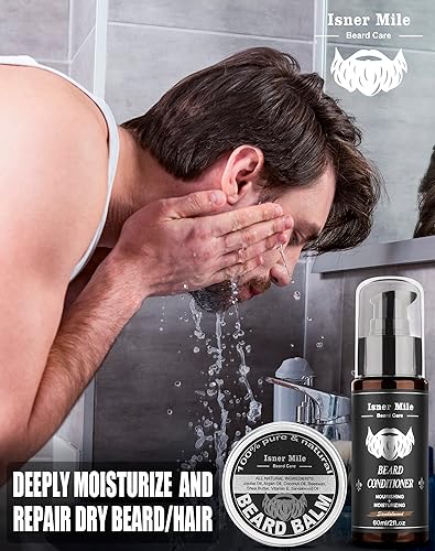 Miniatura 5 de Champú y acondicionador para barba, aceite, bálsamo suavixante, juego de cuidado, regalo perfecto de San Valentín para hombres, para barba con