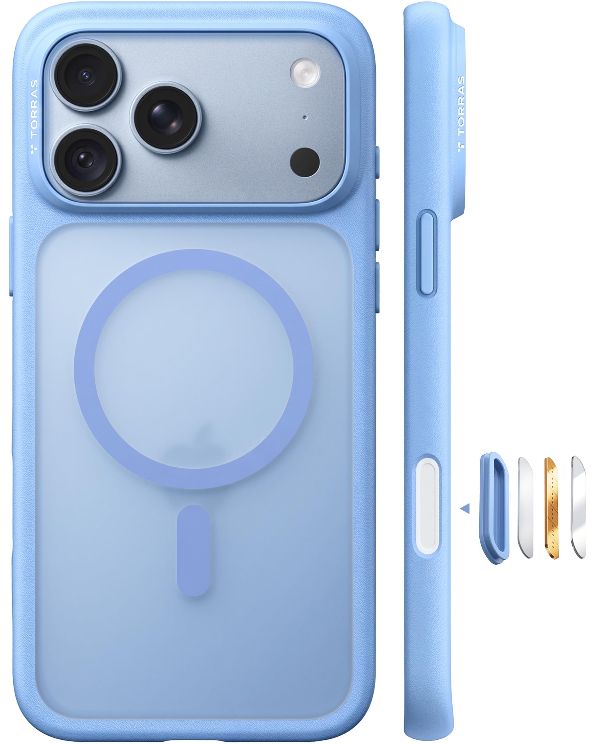 TORRAS Stronger Magnetic Shockproof for iPhone 18 Pro Case, Glacier Blue