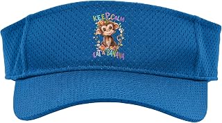 Baby Monkey with Flowers eat Banana ape Monkeys Daughter Sport Sun Visor