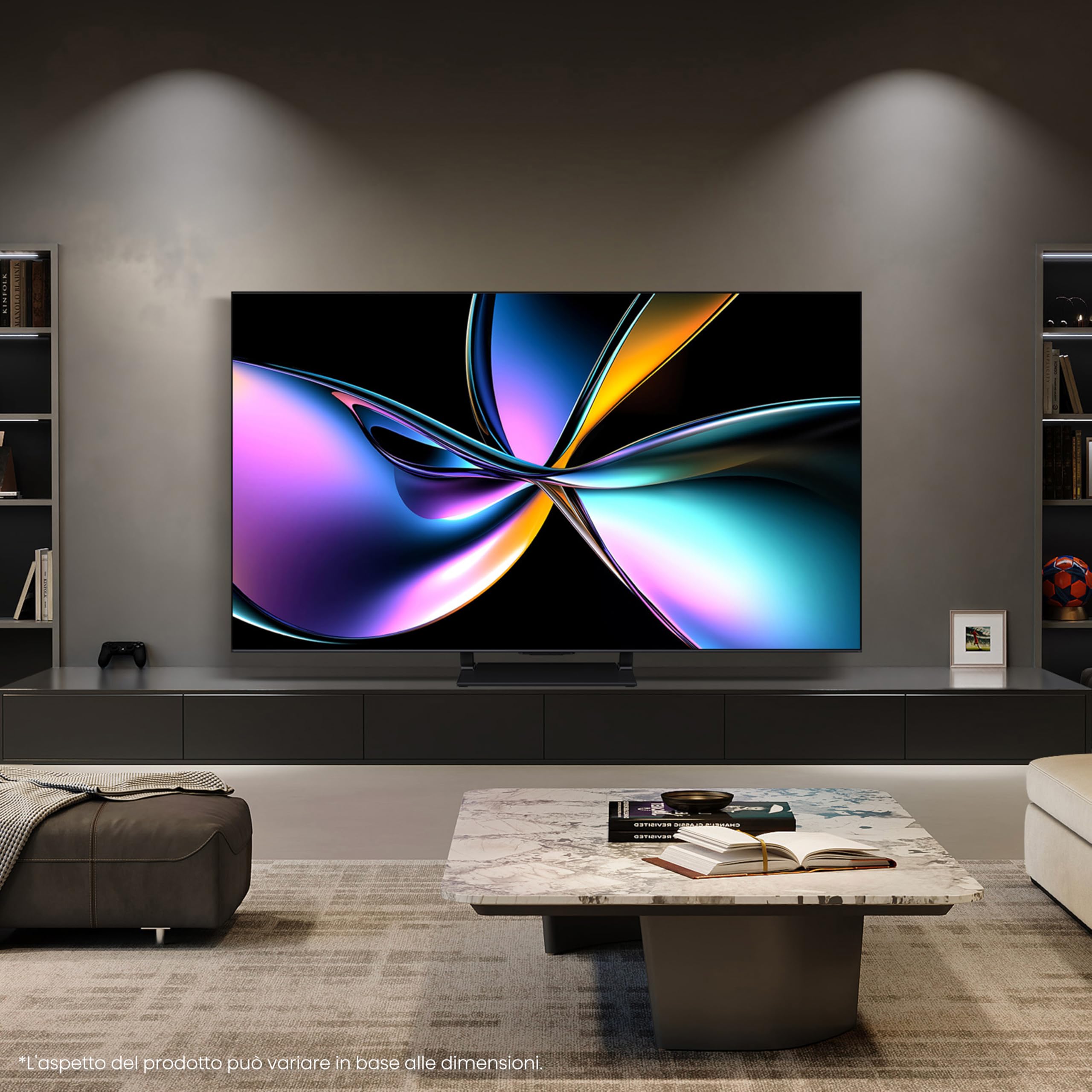 Hisense TV 100" Mini-LED 165Hz 4K 2025 100U7Q PRO, Smart TV VIDAA U9 con 1000+APP, Dolby Vision IQ, HDR 10+ Adaptive, 165Hz Game Mode Ultra, Dolby Atmos 2.1.2 con Subwoofer, Alexa Built-in