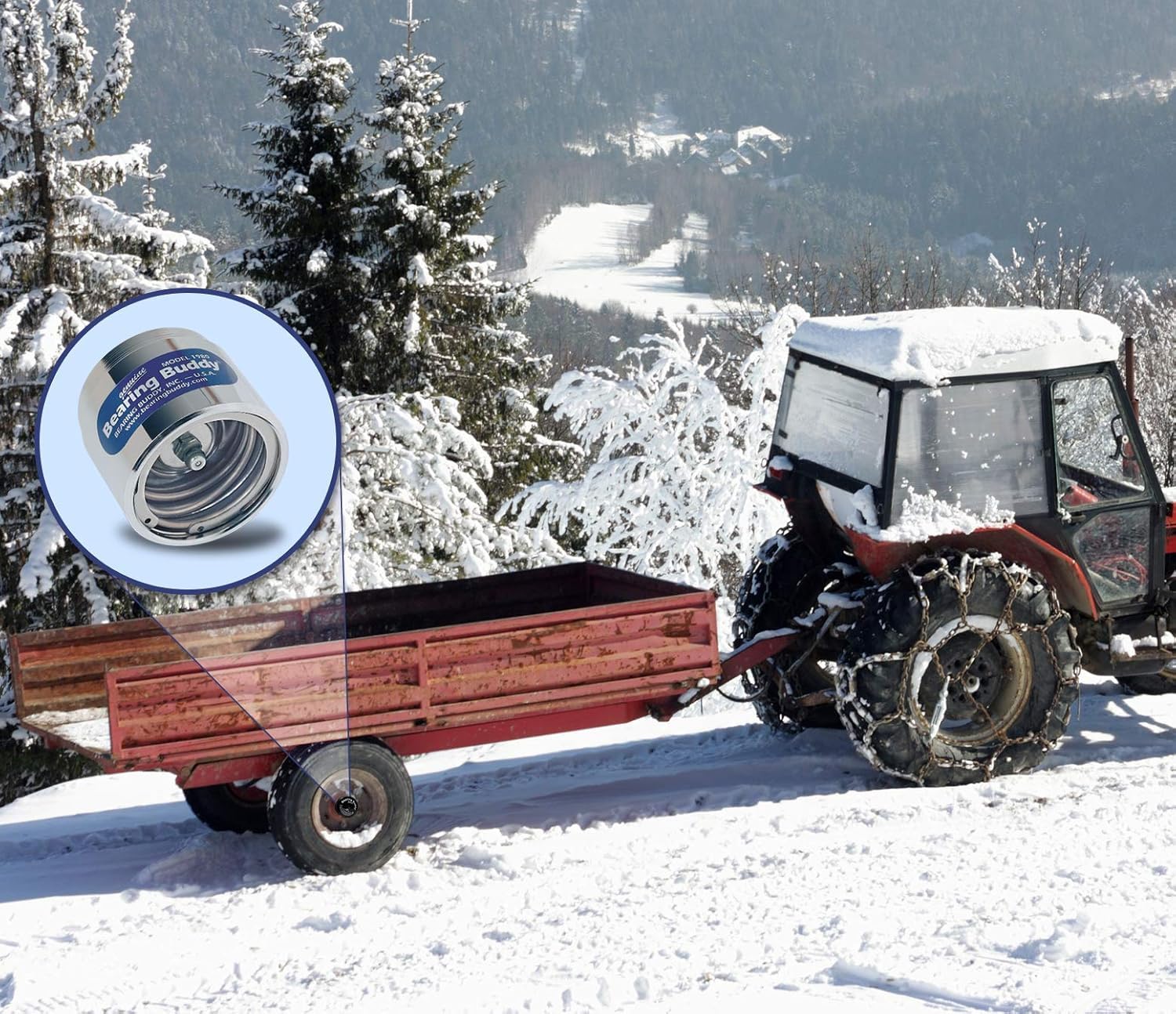 Bearing Buddy 1980A - USA-Made Chrome Plated Bearing Protector w/ 19B Bra & Blue Grease Indicator - Wheel Bearing Protectors for Boats, RVs, & More - Only Fits Hubs w/ 1.980” Inside Diameter (2 Pairs)