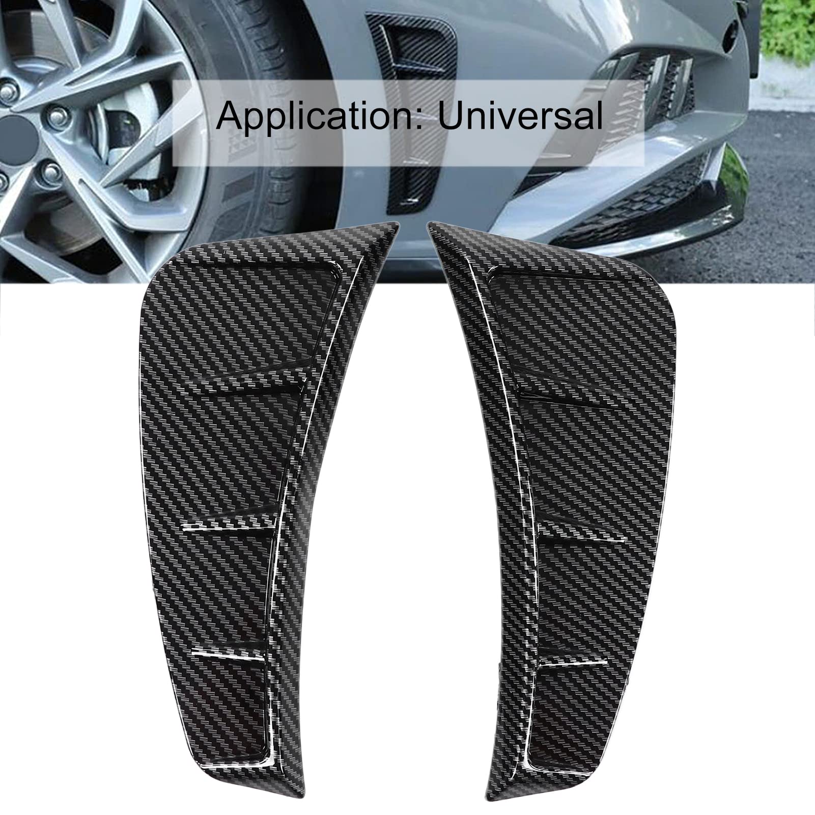 Copertura del rivestimento della presa d'aria del parafango dell'auto, coppia di rivestimento della presa d'aria laterale del paraurti anteriore Decorazione universale in stile esterno in fibra di car