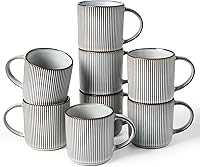 Vista 30 de famiware Juego de Tazas de Café para 4, Tazas de Catering Star de 12 oz con Asa para Café, Té, Cacao, Leche - Juego de Vajilla de Cerámica de Gres