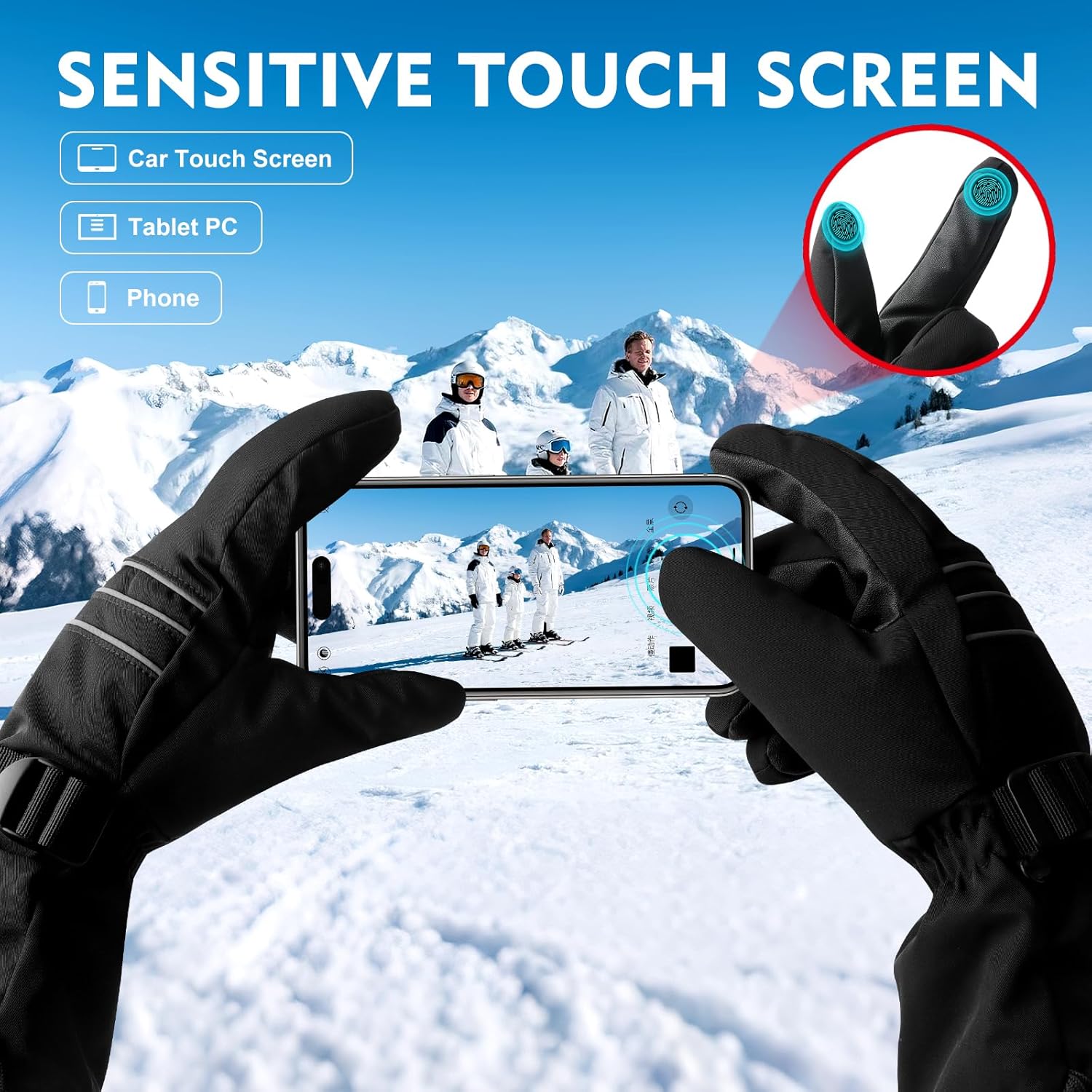 Heated Gloves for Men Women Rechargeable,7.4V 3200mAh Battery Heated Gloves for Winter