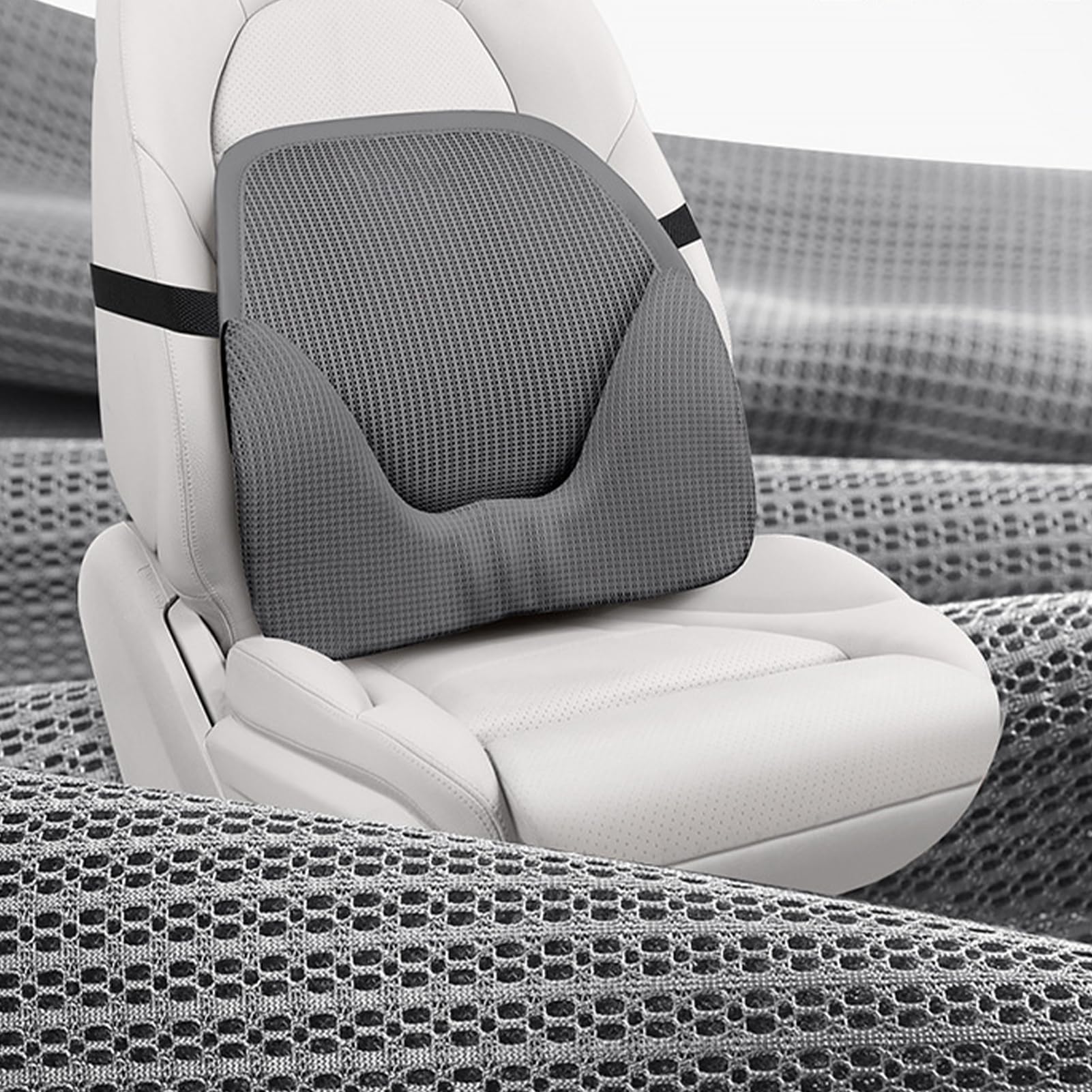 Cuscino di supporto lombare per auto, cuscino in schiuma di memoria traspirante | cuscino di supporto lombare in schiuma di memoria per poltrona - per riposo del corpo auto aereo ufficio sonno Chai