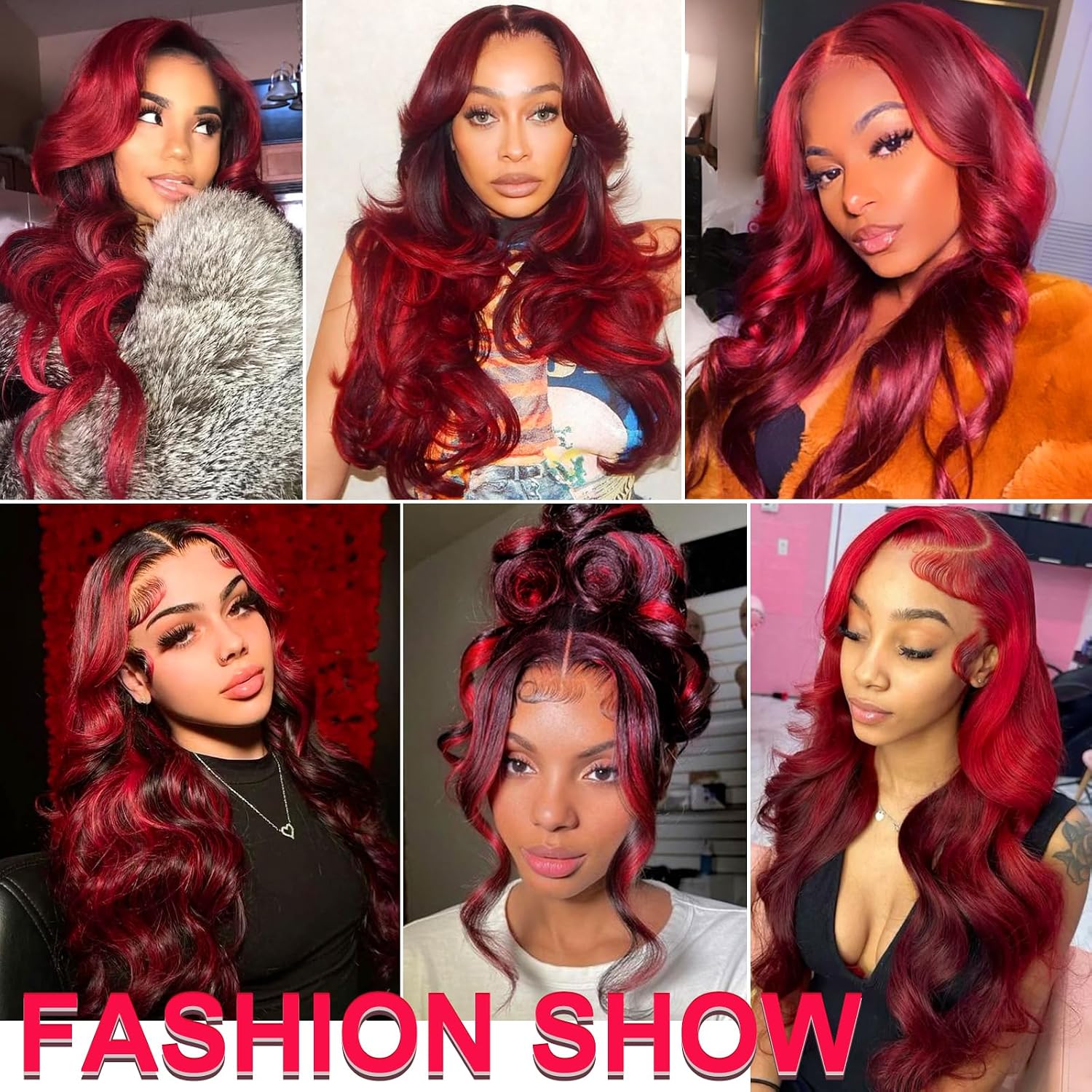 99j Burgundy Lace Front Wigs Human Hair 13x6 Red Skunk Stripe Human Hair Wig Pre Plucked Glueless Burgundy Body Wave Wig 200 Density Colored Highlighted Wig 18 Inch