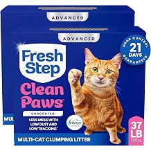 Fresh Step Advanced Clean Paws Multi Cat Clumping Cat Litter, 18.5 lb, 2 Pk 