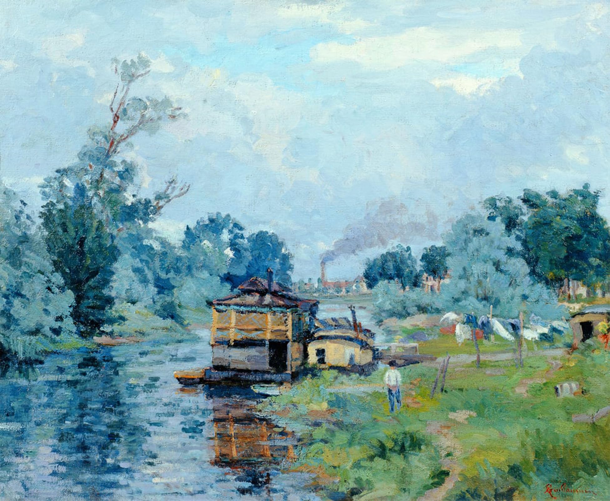 POSTERIIk Vintage Classic Picture Landscape Artwork River Landscape by Jean Baptiste Armand Guillaumin Portrait Canvas Painting for Office Home Decor 60x90cm