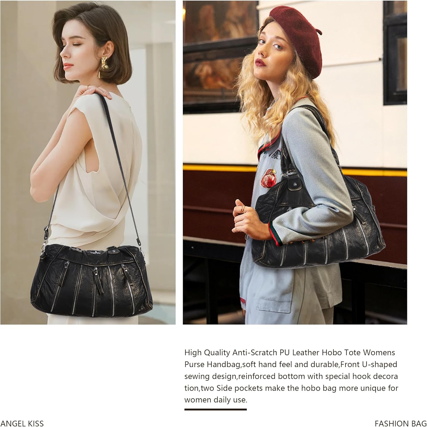 Angel Kiss Purses for Women Trendy Soft Shoulder Purses and Handbags Hobo Bags