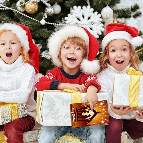 Miniatura 6 de El juego de 80 tarjetas de felicitación religiosas de Navidad incluye 40 tarjetas de Navidad cristianas de Navidad con 40 sobres, tarjetas navideñas