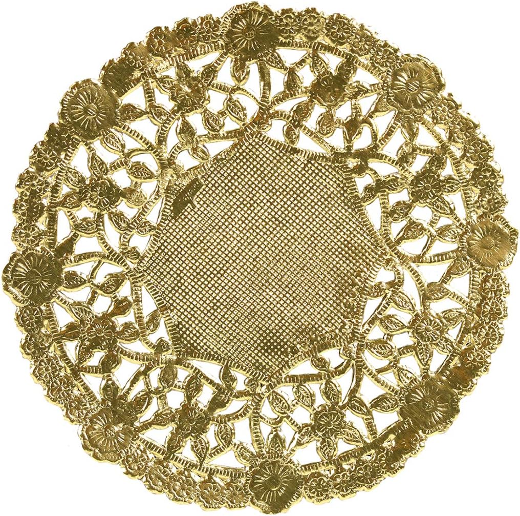 Hygloss Products 4 Inch Gold Foil Doilies Round Doilies
