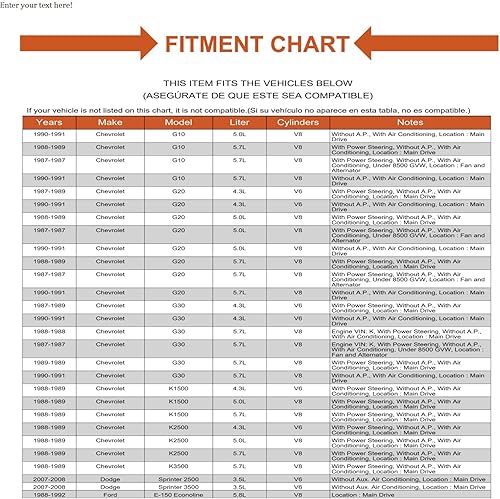 Miniatura 7 de Correa de transmisión de repuesto para Chevy Mercedes Olds Express Van Sprinter E150 E250 E350 SaVana