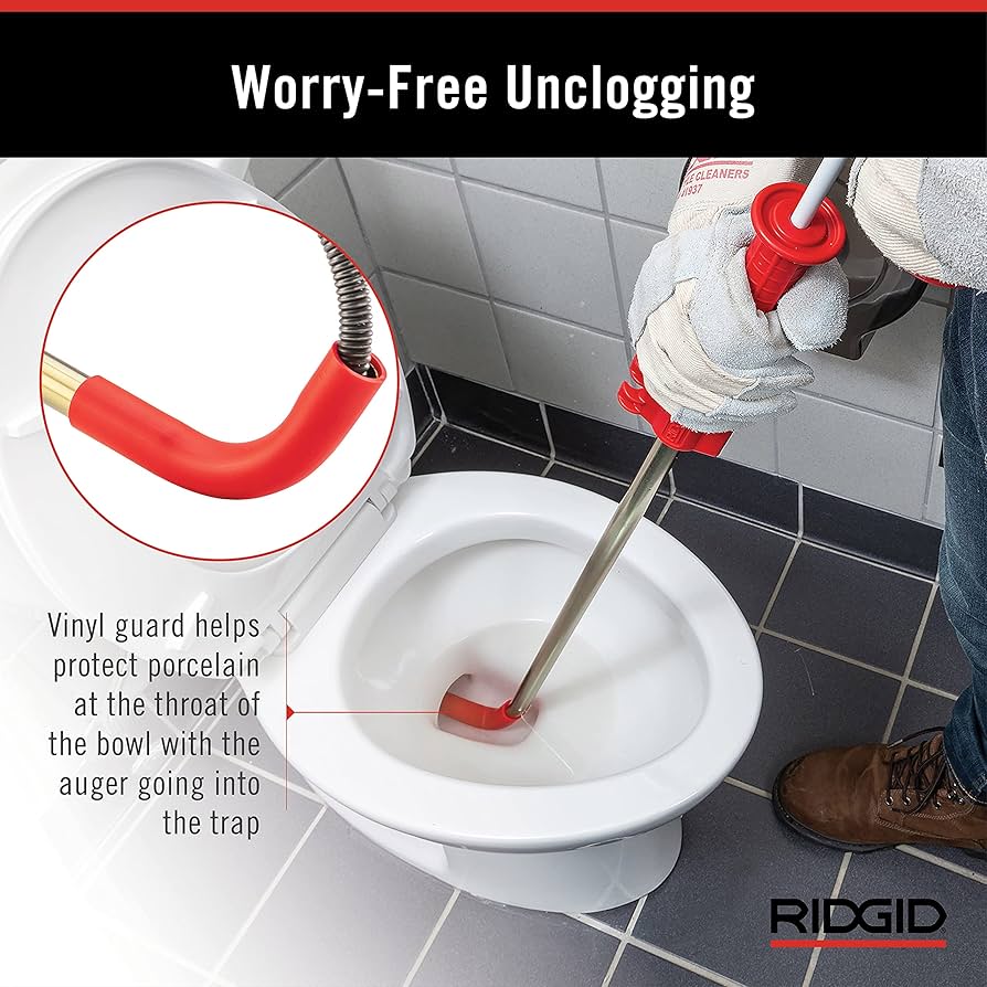 RIDGID 59787 Model K-3 Toilet Auger with Unclogging 3-Foot