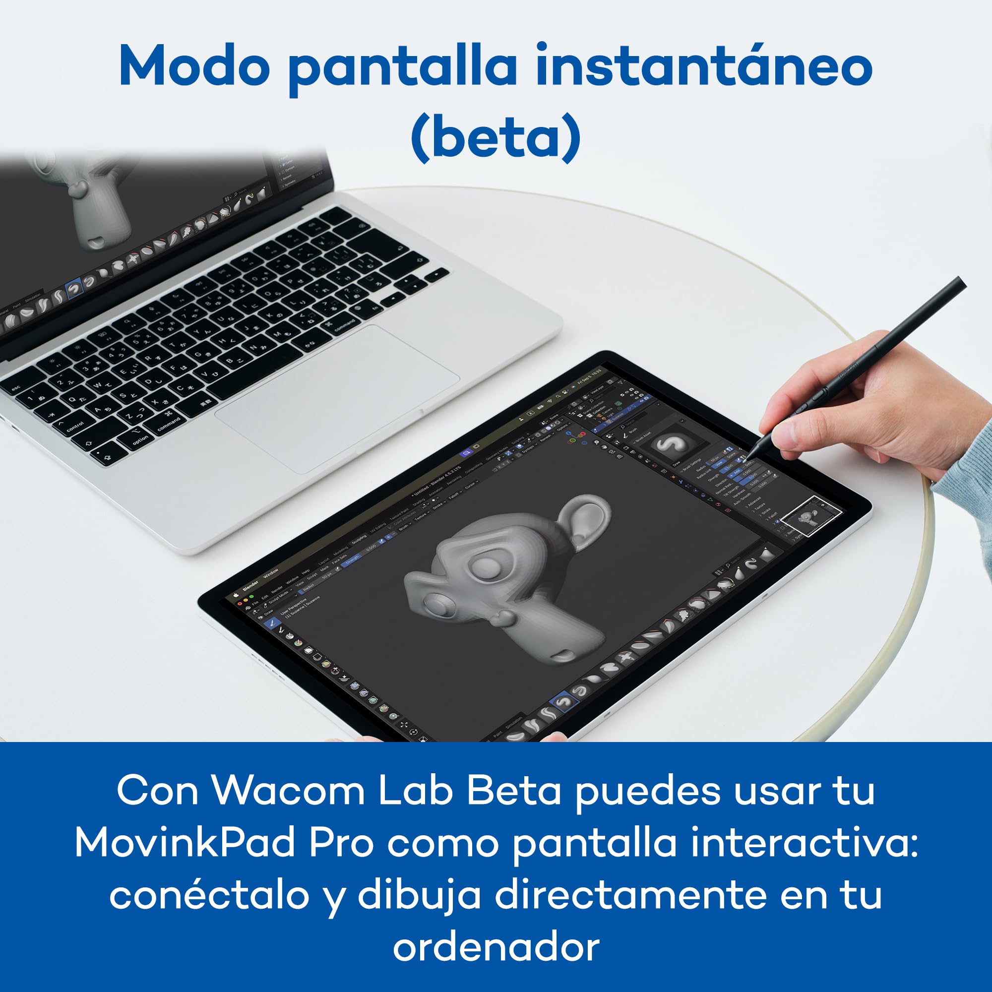 Wacom MovinkPad Pro 14 Tableta Gráfica – Sensación de lápiz sobre Papel con Pantalla OLED para Negros Reales, Contraste excepcional, Respuesta rápida, Vidrio Texturizado Premium, Pro Pen 3 preciso