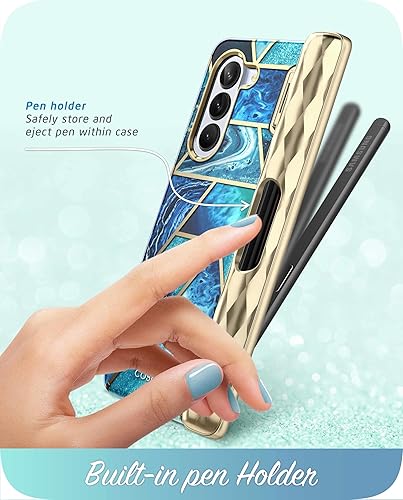 Miniatura 5 de i-Blason Cosmo - Funda para Samsung Galaxy Z Fold 5 con soporte para bolígrafo, protector de pantalla integrado, 3 fundas de silicona para