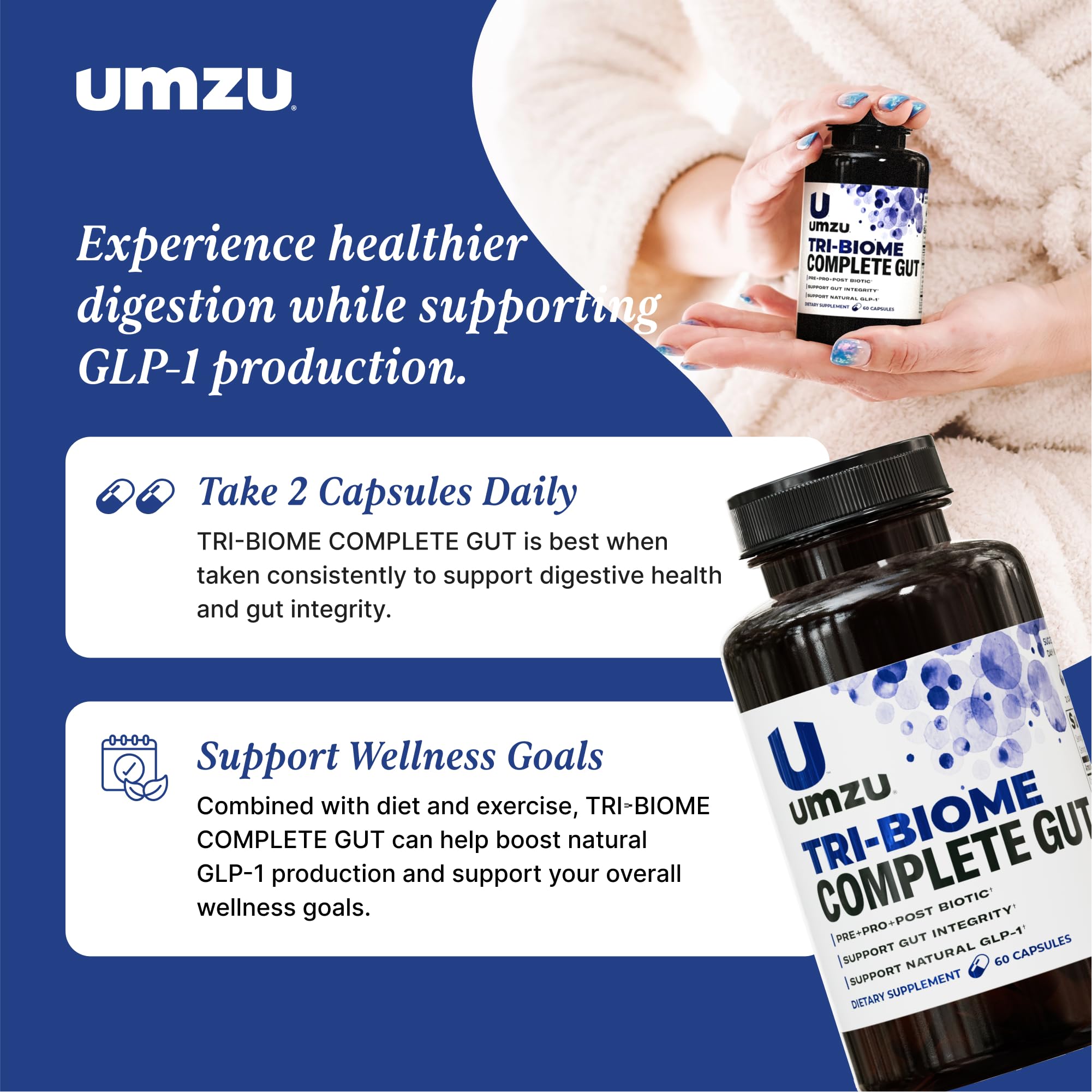 UMZU Tri-Biome Complete Probiotic Capsules, 30 Day Supply — Amazon image 5
