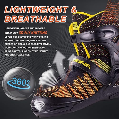 Miniatura 3 de PAPAISON Patines en línea para niños y niñas con ruedas de luz completa, patines iluminadores ajustables para principiantes para niños, jóvenes,