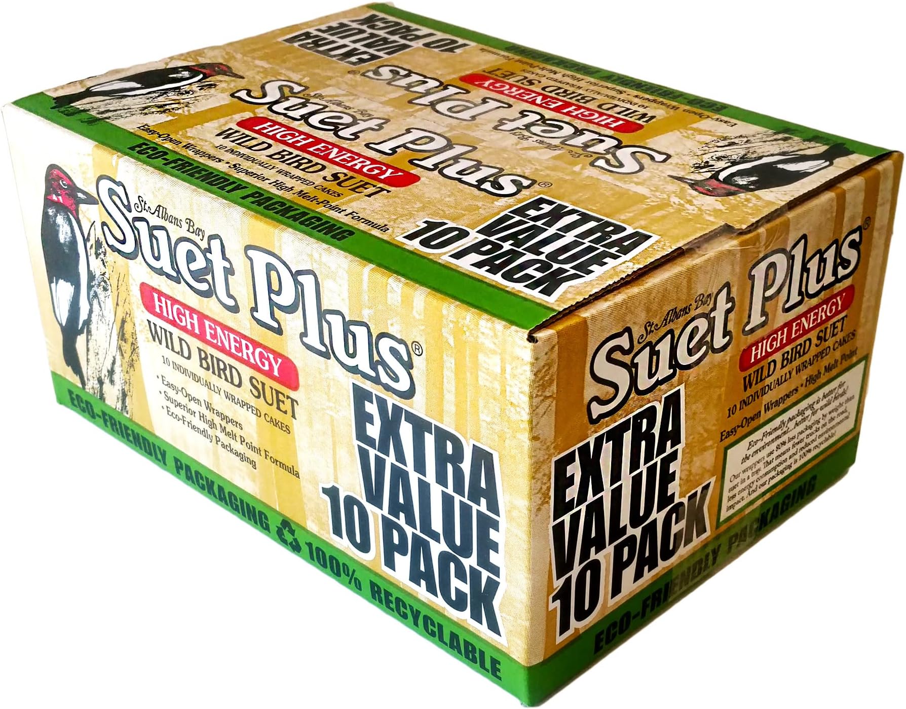 Suet Cake Variety Packs, 11 oz. Wild Bird Suet Cakes (High Energy, 10 Pack)