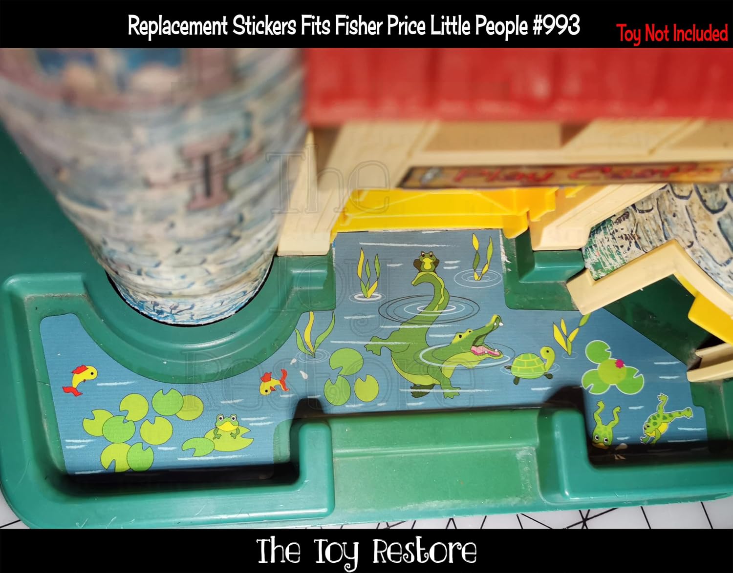 Toy Restore Replacement Stickers Fits Little People Castle #993 Moat Litho Set
