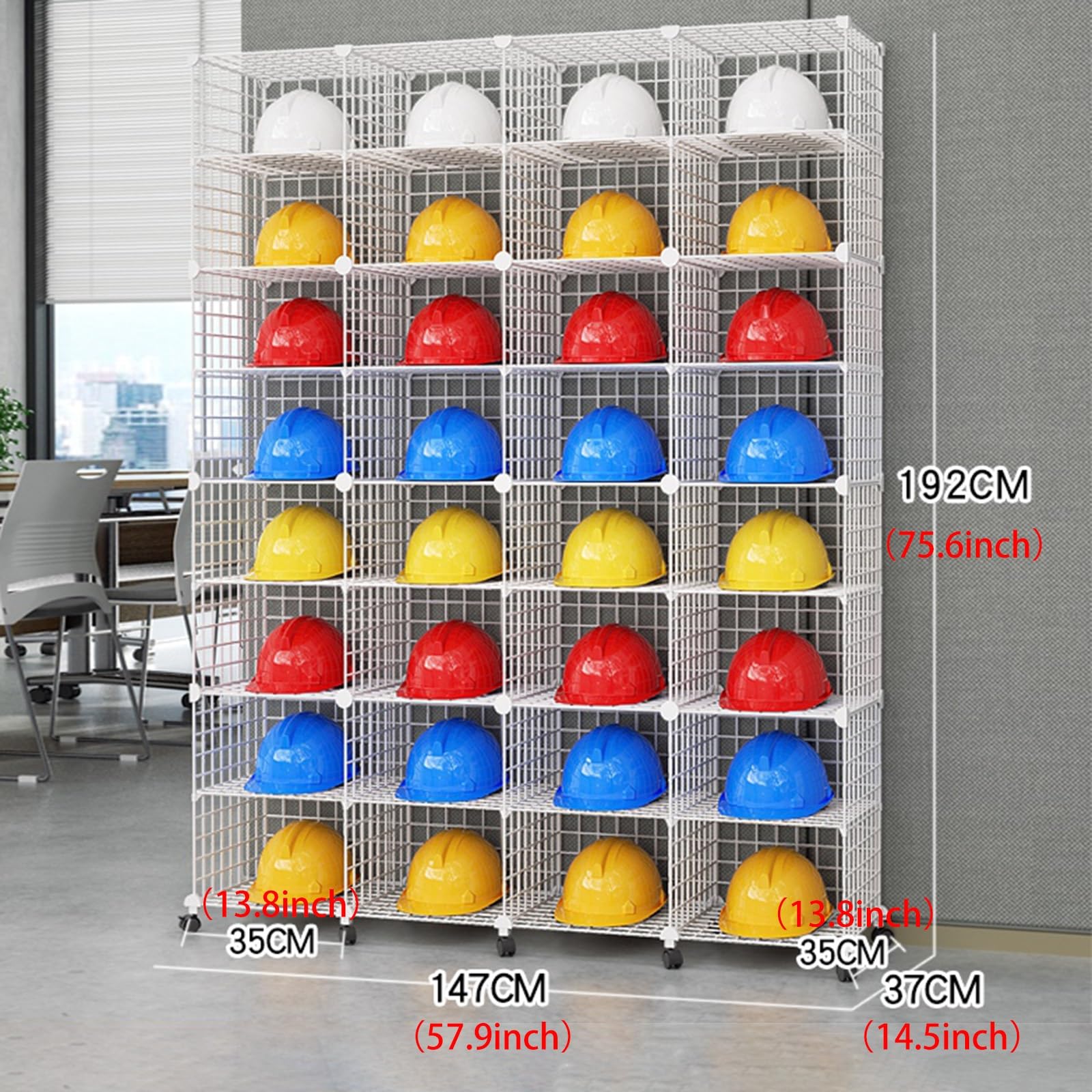 Casque Chantier Étagère de Rangement pour Casques de Chantier pour Bureau/Atelier, étagère de Bureau Mobile pour dossiers/Bouteilles d'eau, pour Magasin de détail/Usine