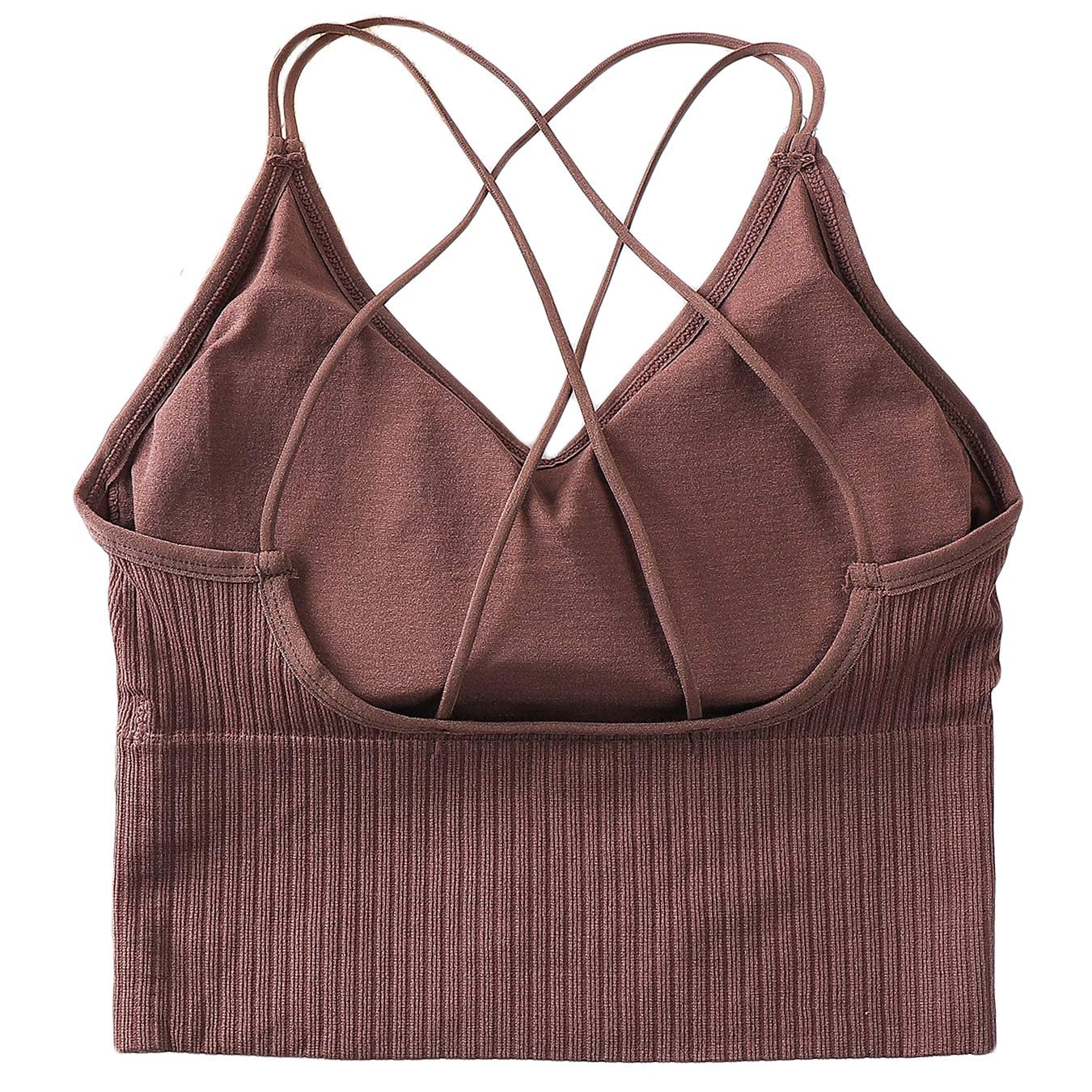 heekpek Reggiseno Sportivo Donna Sport Push Up Bustier Elasticità Spaghetti Reggiseno Top con Spallacci Imbottiti e Incrociati Bralette Lift Yoga Bra per Ginnastica Corsa Jogging
