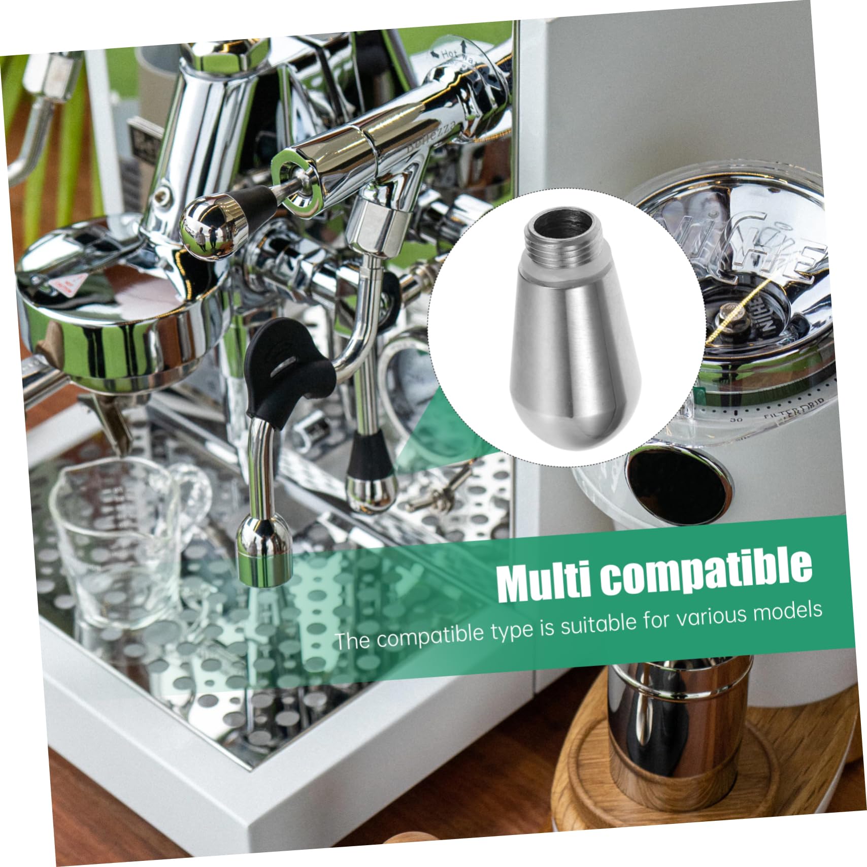 Cabilock Cafetera Espresso 3 Piezas boquilla de vapor accesorios para cafeteras leche accesorios de café maquina de cafe accesorio para cafetera caños de cafetera de acero inoxidable Metal