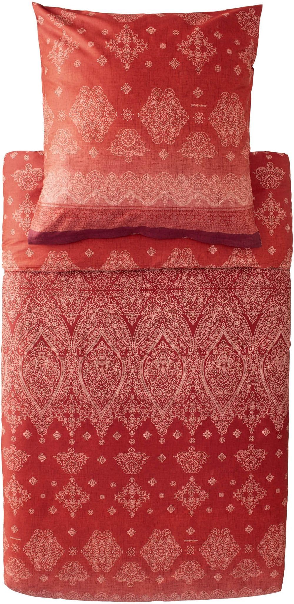 Kerala 9333269 Bed Linen + 1 Pillowcase 100% Cotton Satin in Bordeaux R1 Dimensions 135 x 200 cm + 1 K 80 x 80 cm