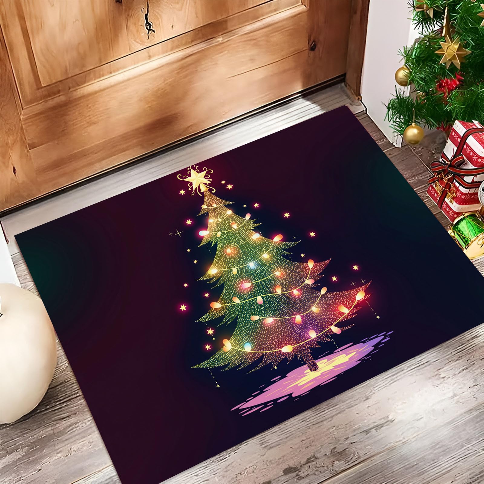 Tapis de cuisine pour entrée et buanderie style Noël magique