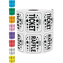 500 Raffle Tickets, Large 50/50 Double Roll, White | 8 Color Options, Premium Cardstock, Clean-Tear Perforations, for Events, Fundraisers & Prizes Proudly Made in USA
