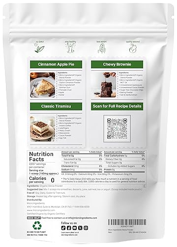 Miniatura 10 de Micro Ingredients Polvo con 90 de extracto de stevia orgánica endulzante natural sin calorías 1