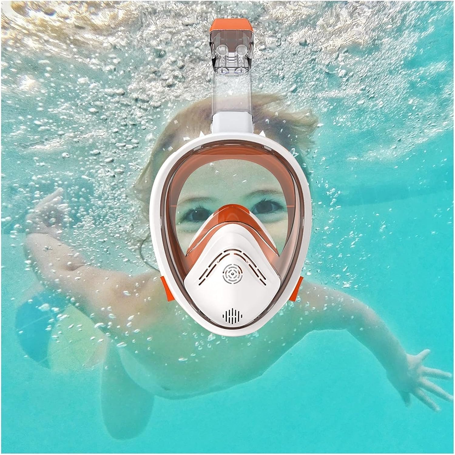 Children's Snorkel Diving Mask Swimming Training Full-Face Antifog Wide-Angle Snorkel Goggles Masks