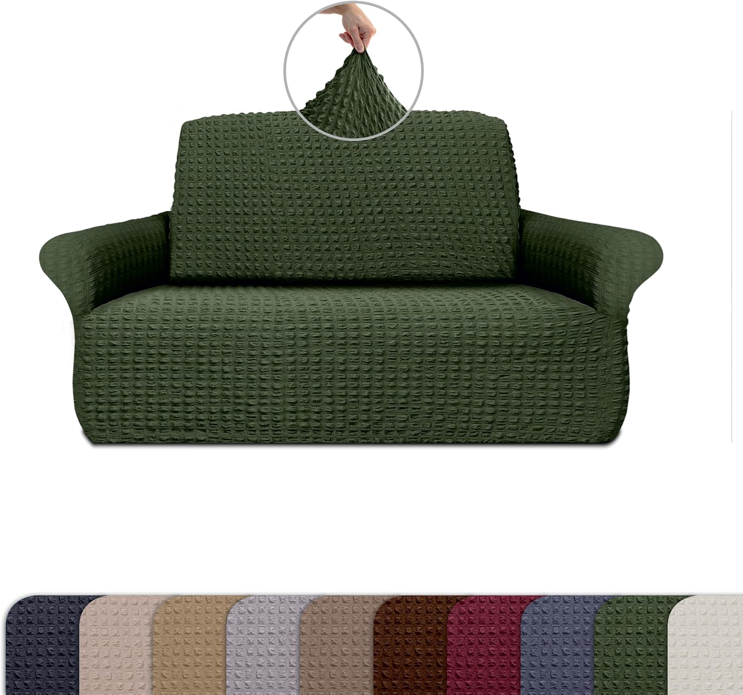 СOVER Queen Chair Cover, Armchair Slipcover, 1-Piece Washable Furniture Protector, High Stretch Fabric, Pet Friendly for Dogs and Cats, Gallant, Light Gray