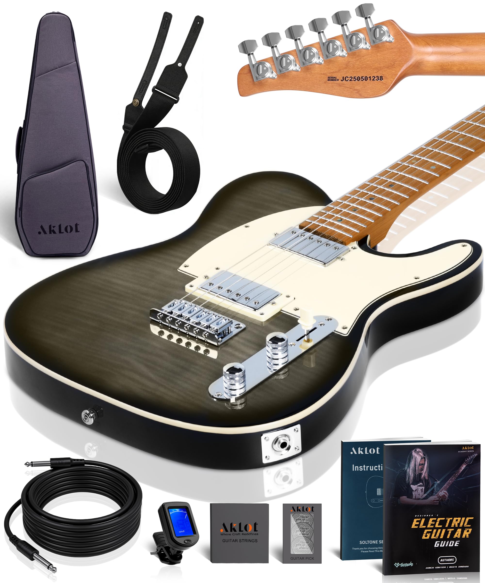 Amazon.co.jp: AKLOT Soltone モダンエレキギター:プッシュ/プルコイル