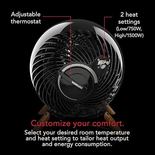 Miniatura 10 de Vornado Pivot Heat - Calentador eléctrico con 20 grados de inclinación, termostato ajustable, características de seguridad avanzadas, para el hogar