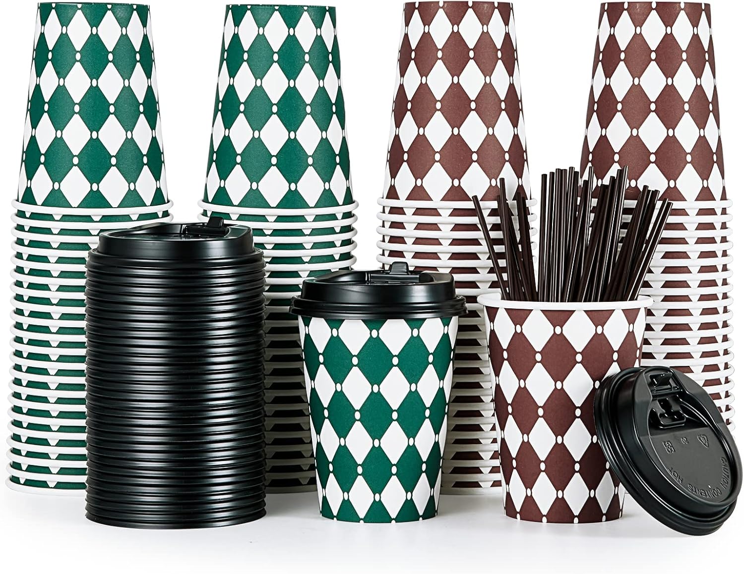 LITOPAK 100 Pack 12 oz Paper Coffee Cup, Disposable Paper