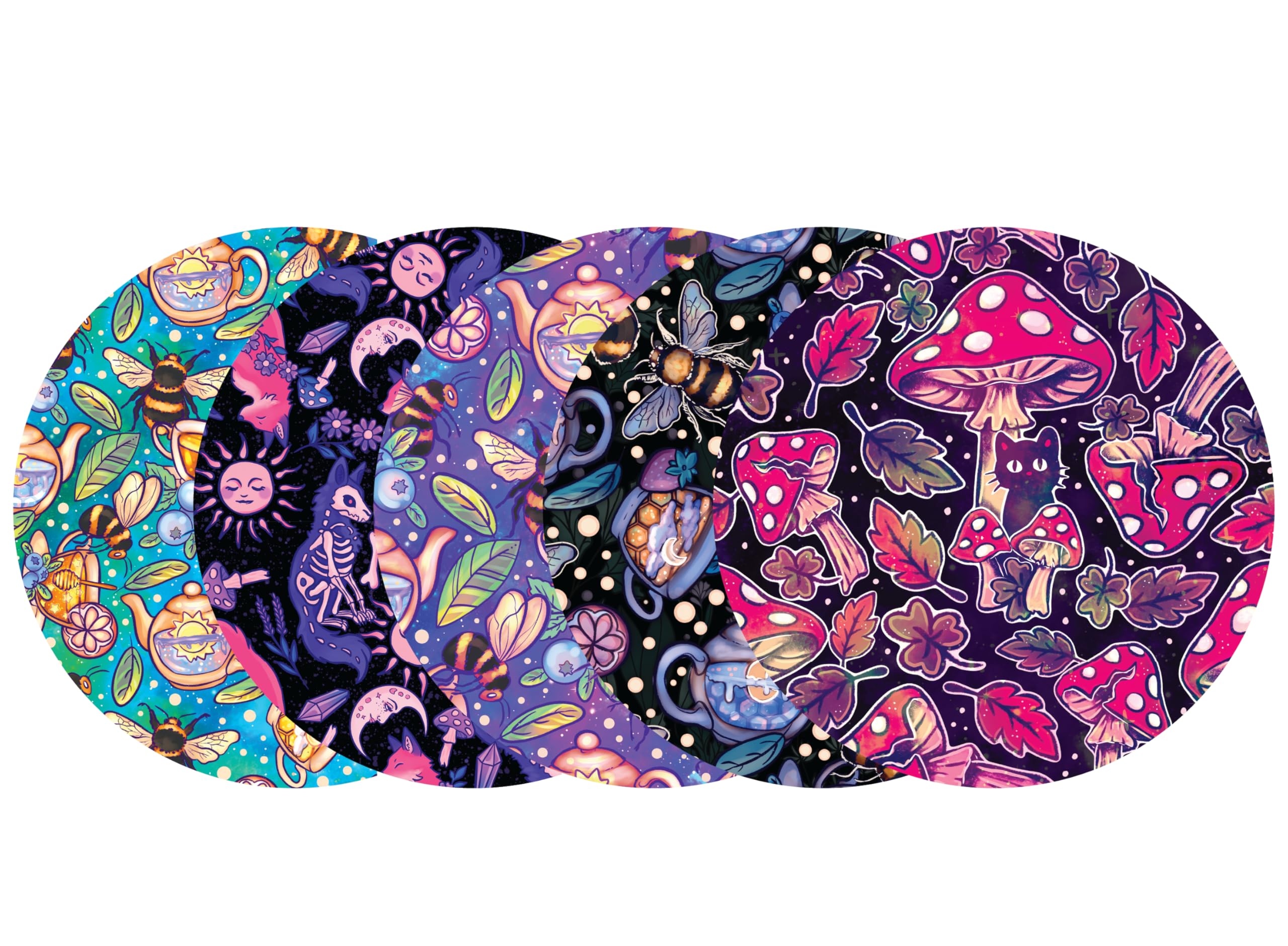 Glucomart CGM Patch for Libre and G7-5-Pack Waterproof and Hypoallergenic Adhesive Overpatch CGM Tape (Enchanted Forest)