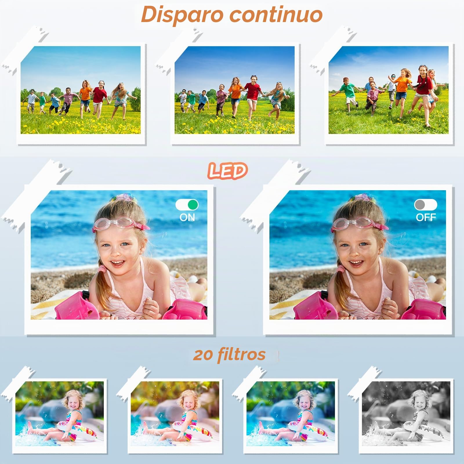 Cámara Digital 1080P FHD cámara compacta de 44 MP con Pantalla LCD de 2.4" Zoom Digital de 16X cámara de vlogging Simple cámara Digital portátil con Tarjeta SD de 32 GB para niños (Violeta)