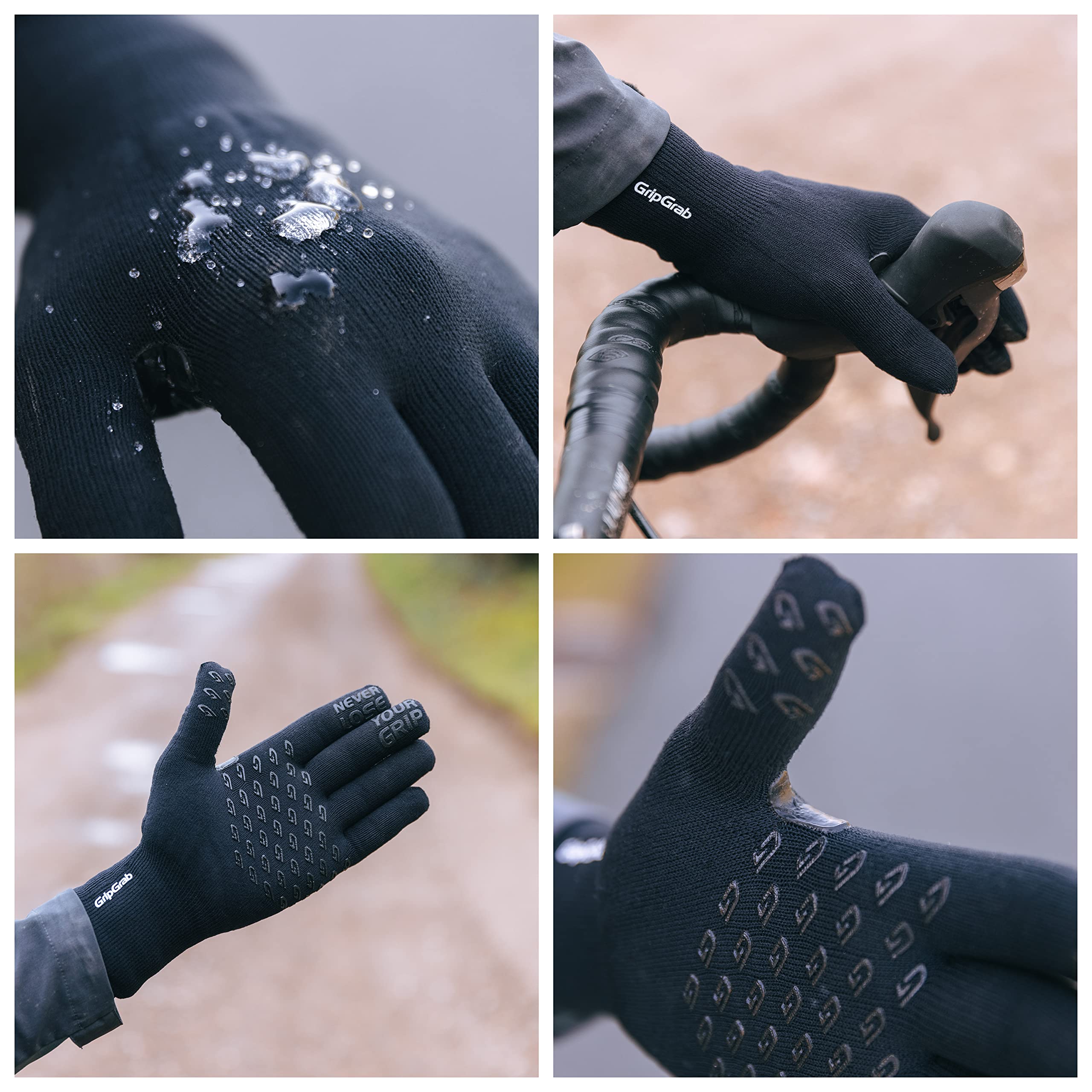 GripGrab Gants de Vélo Imperméables en Mailles Gants de Cyclisme Étanches Antidérapants Coupe-Vent Thermiques Protection Contre la Pluie