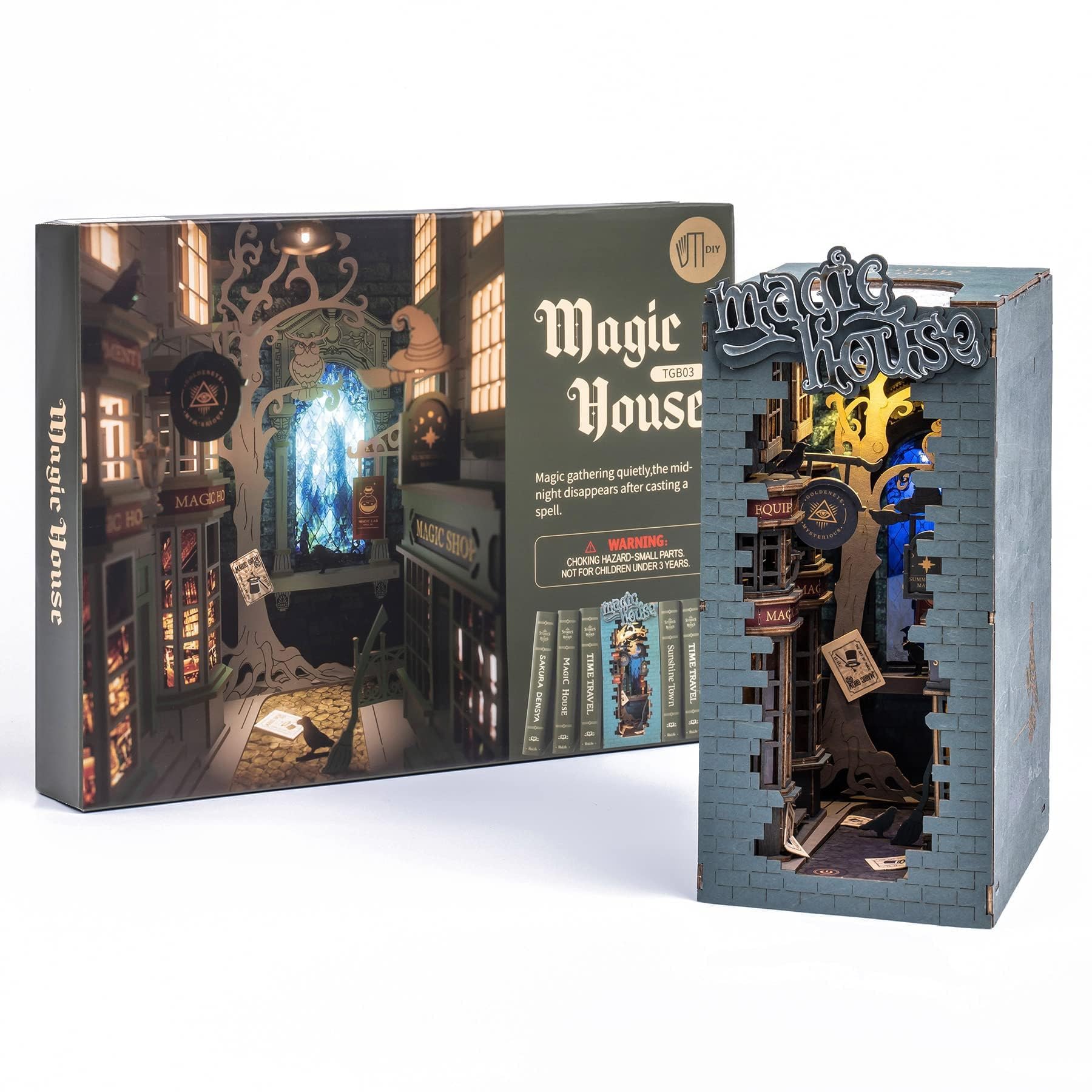 RoWood DIY Book Nook Kit Puzzle 3D en Madera | Casa Muñecas Madera para Montar, Maquetas Madera Regalos para Adultos y Adolescente - Callejón Mágico