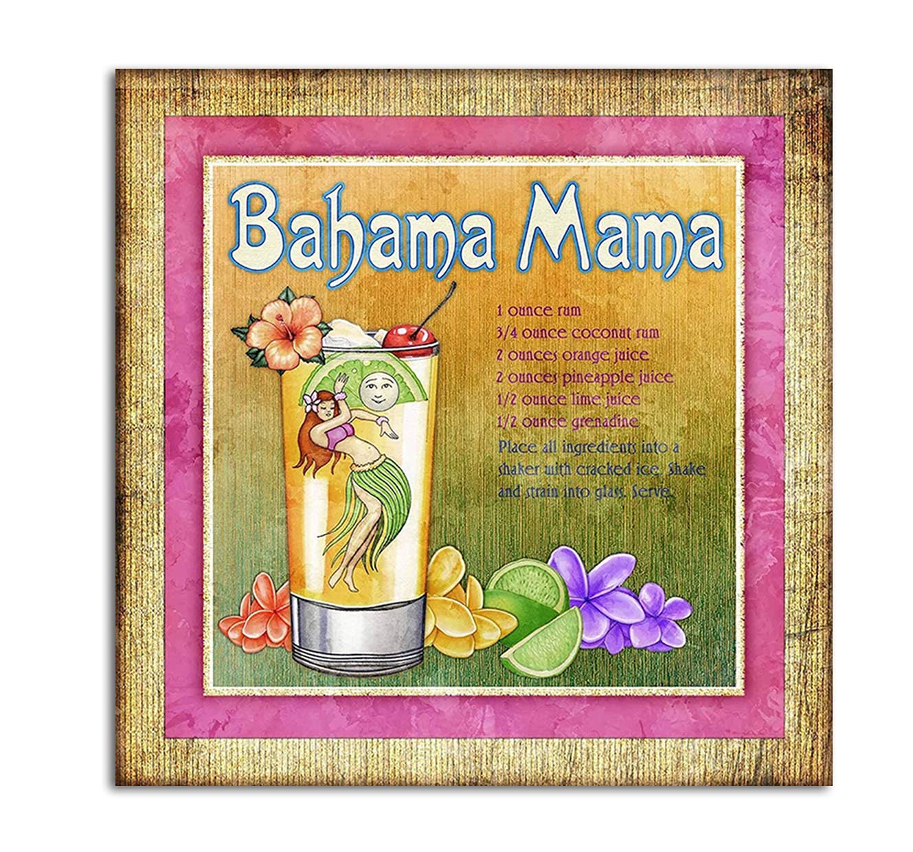 Tiki Bar Drink Recipe Bahama Mama Art Print by Dan Morris