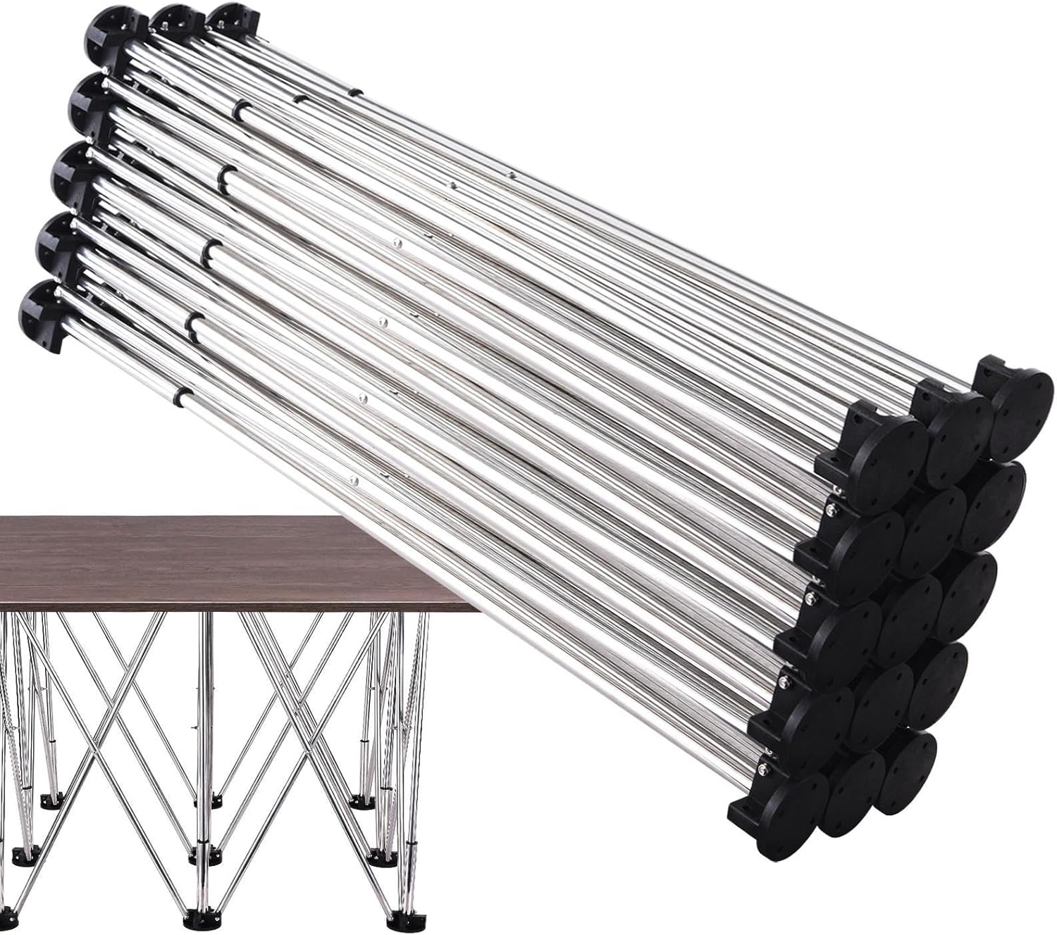 Foldable Work Bench | 15 Legs Telescopic Workbench Holder - 1500kg Load Folding Stand, Heavy Duty Sawhorse Support for Woodworking