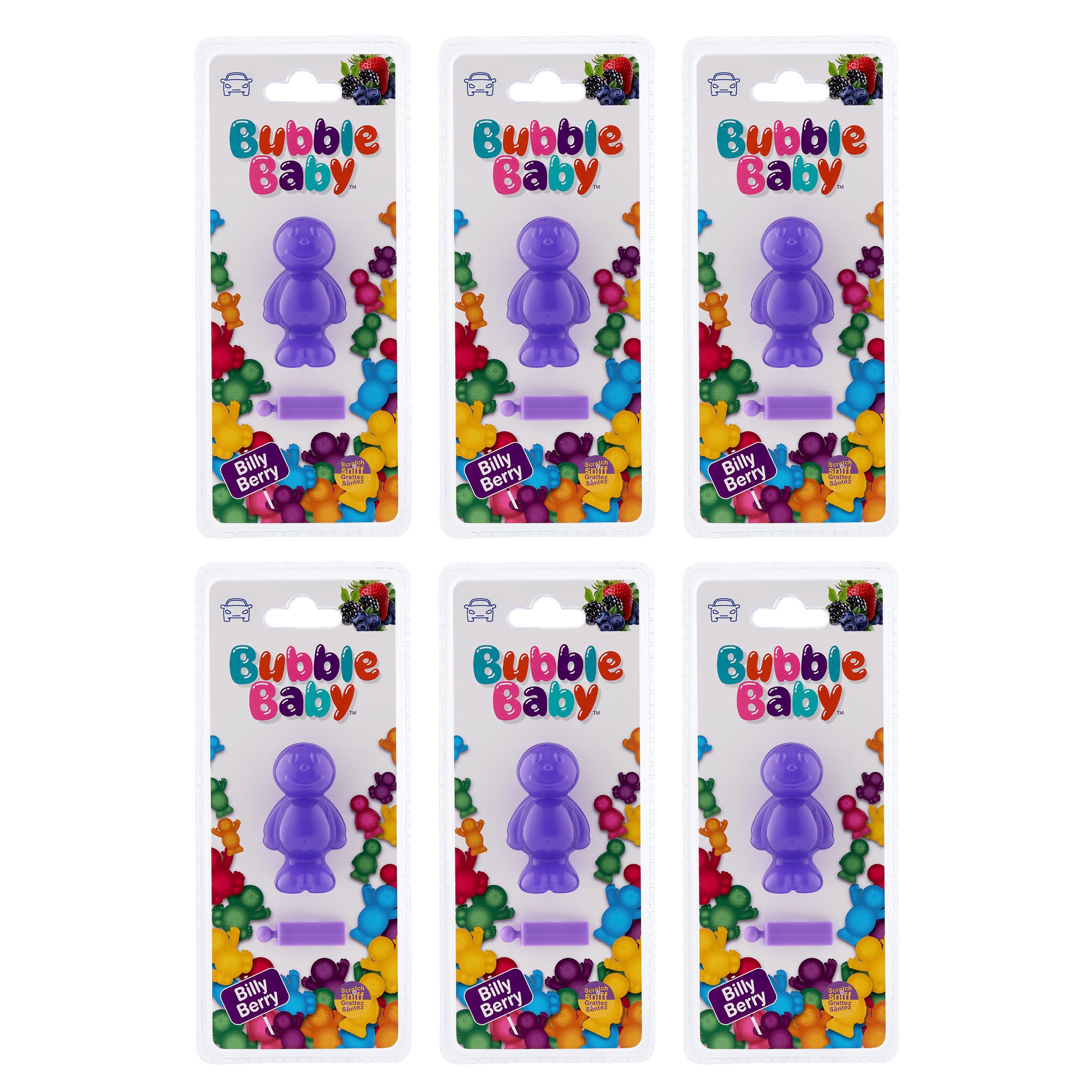 BUBBLEBABY Berry Fragranced 3D/Vent Clip Car Vent Air Freshener And Odour Eliminator (Pack of 6)
