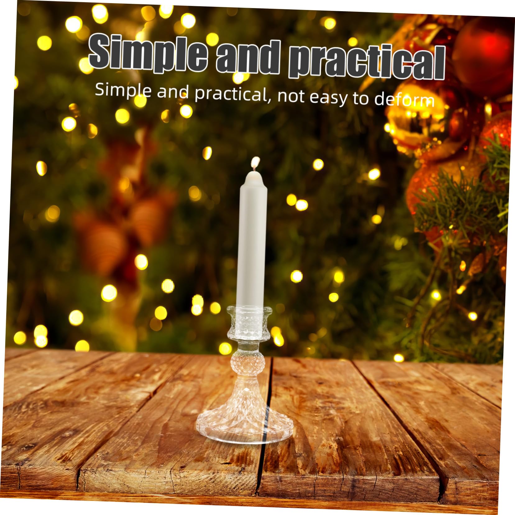 PRETYZOOM 6pezzi Portacandele in Vetro Trasparente Conici Centrotavola per Candele Decorazioni da Tavolo per Feste Natale Matrimonio San Uso da Scrivania e Eventi