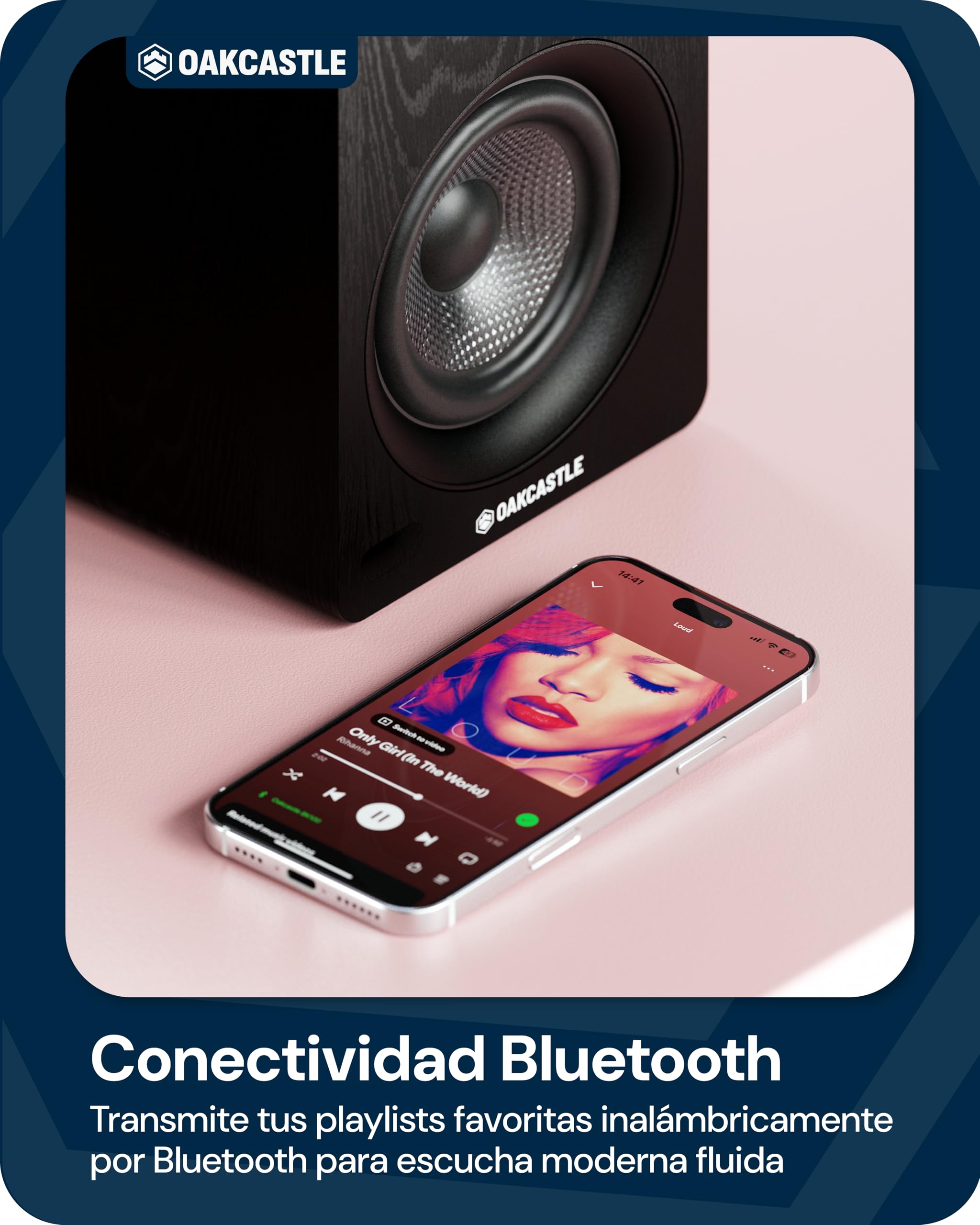 Oakcastle BK100 Altavoces Autoamplificados Bluetooth 5.4 | 60W 2.0 Altavoz PC | Altavoces para TV con HDMI ARC | Altavoz Activos para Tocadiscos | Monitores de Estudio HiFi con Control Remoto (Negro)