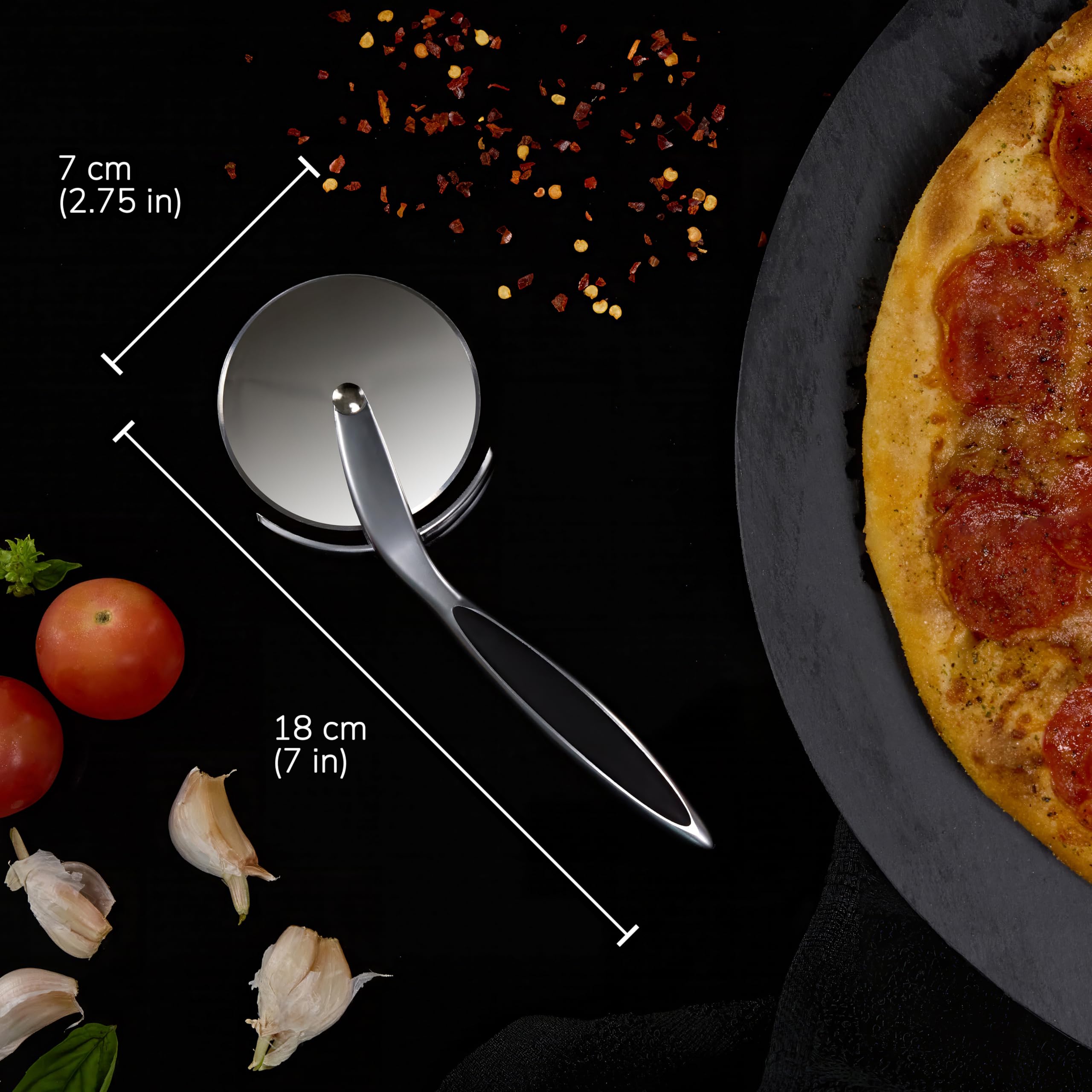 Cready Proslice | Cortador de Pizza Premium | Corta Pizza Profesional de Acero Inoxidable | Cortapizzas con Mango Anti-Deslizante | Pizza Cutter | Cortador Pizza de Máximo Rendimiento