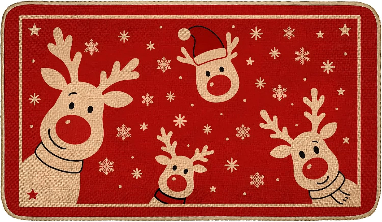 Dog Welcome Decor Door Mat,Christmas Outdoor Indoor Decorative Floor Mats,Xmas Doormats Gifts for Porch Kitchen,Non Slip Entryway Rug,Winter Doormat with Puppy,Pine Tree and Snowflake,29.5x17in