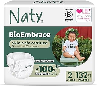 Naty BioEmbrace Baby Newborn Diapers | Sensitive Skin Safe Certified | Leak Protection up to 100% | Plant-B...
