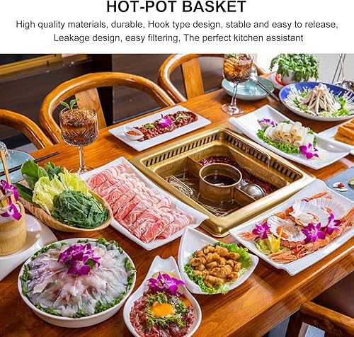 Miniatura 9 de BESTonZON Colador de pasta para hervir, pantalla de malla metálica, cesta de colador de metal, inserto de pasta de acero inoxidable, olla caliente,